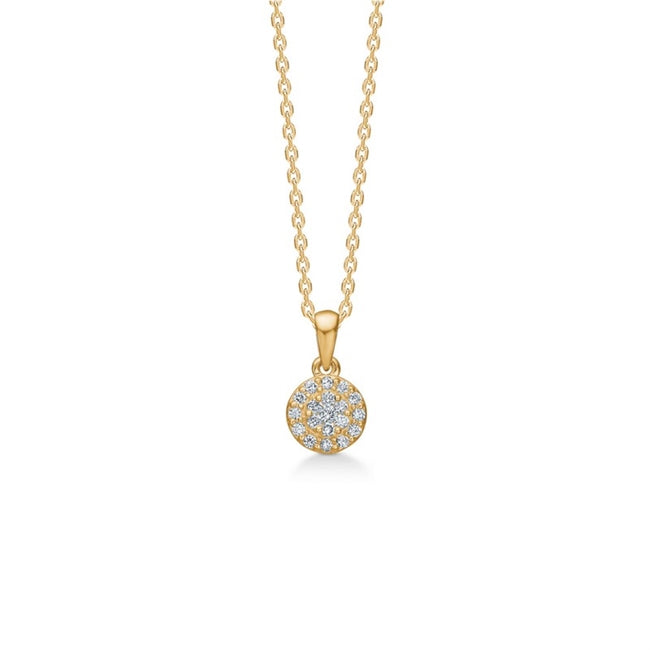 Eleanor Petite vedhæng i 14 kt guld med 0,12 ct diamanter – Mads Z